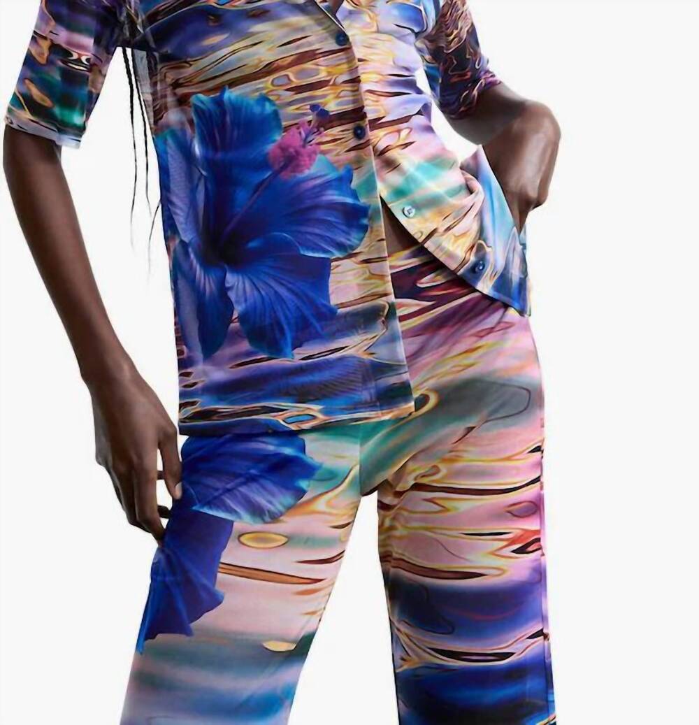 NEW DESIGUAL water flower shirt in multicolor